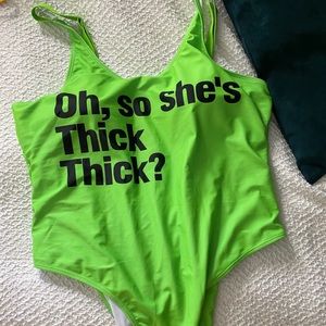 Shein plus lime green swimsuit- worn once!